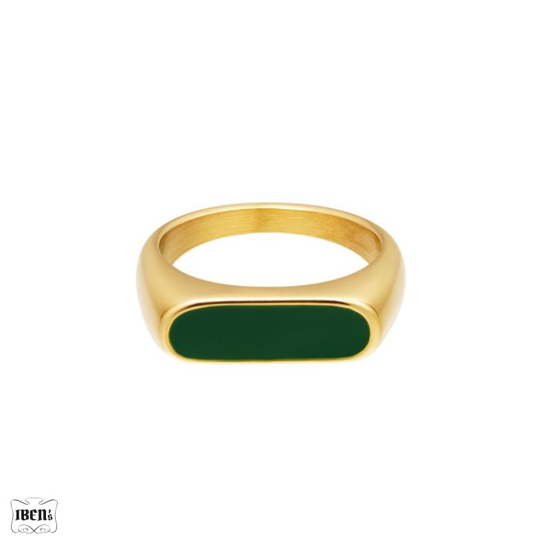 Ring | Enulie| Green bar | forgyldt