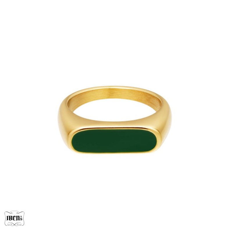 Ring | Enulie| Green bar | forgyldt