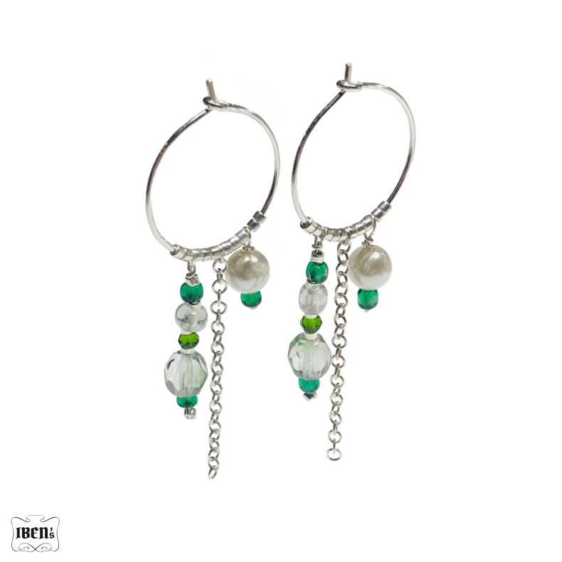 rering | One of a kind - hoop - grn| sterling slv